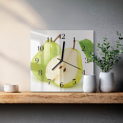Quadrato orologio in vetro decorativo Pere