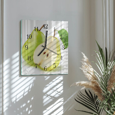 Quadrato orologio in vetro decorativo Pere