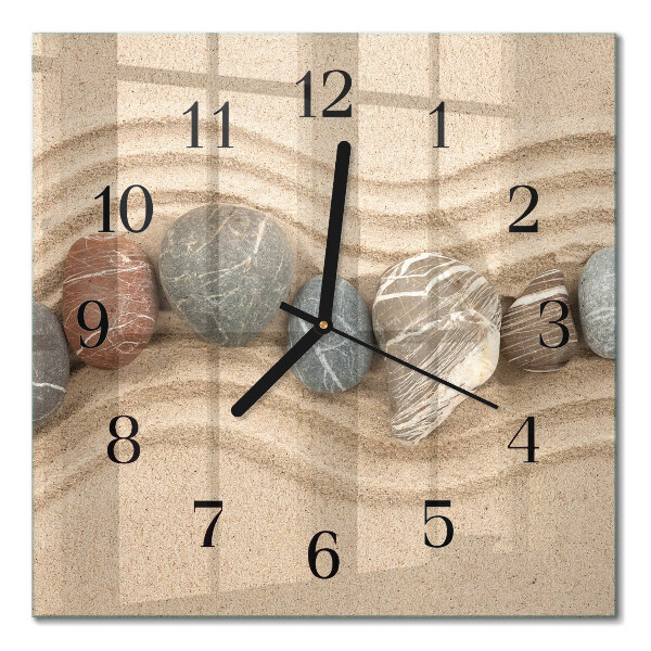 Quadrato orologio da parete Pietre e sabbia