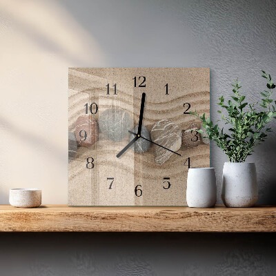 Quadrato orologio da parete Pietre e sabbia