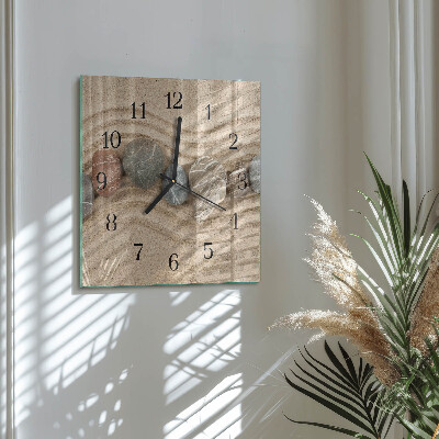 Quadrato orologio da parete Pietre e sabbia