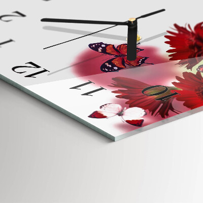 Quadrato orologio da parete Gerbera