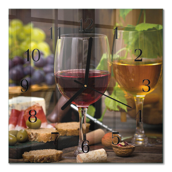 Orologio quadrato in vetro Bicchieri di vino