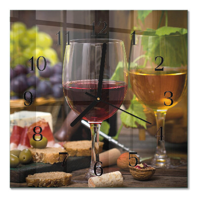 Orologio quadrato in vetro Bicchieri di vino