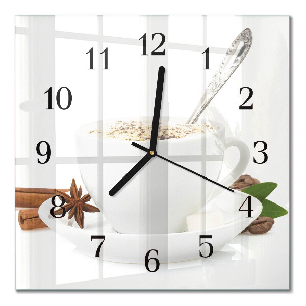 Orologio quadrato in vetro Una tazza di anice