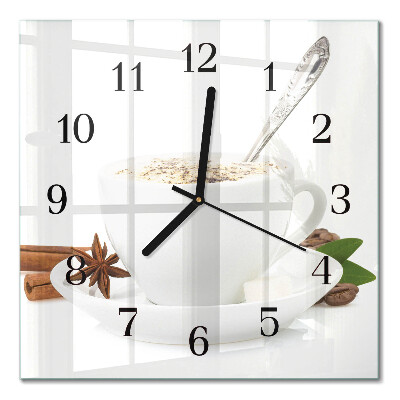 Orologio quadrato in vetro Una tazza di anice