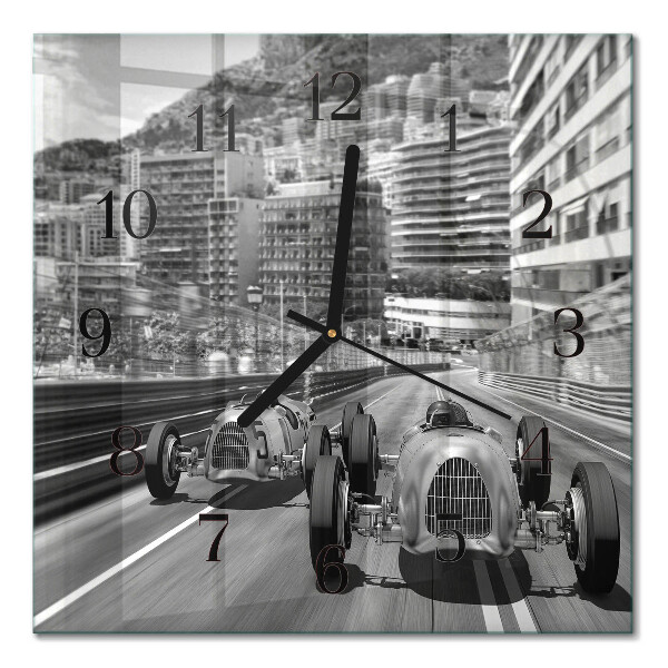 Orologio quadrato in vetro Auto da corsa