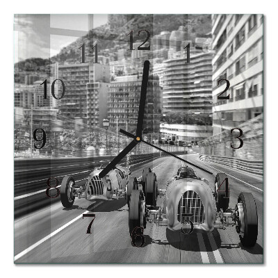 Orologio quadrato in vetro Auto da corsa