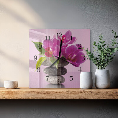 Orologio quadrato Orchidea