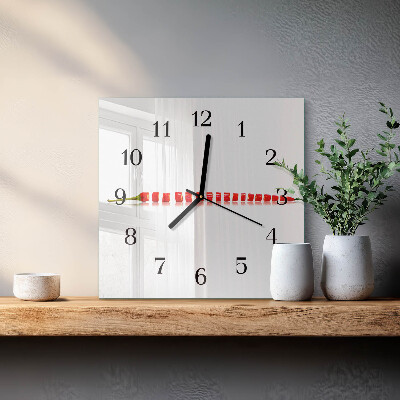 Quadrato orologio in vetro decorativo Peperoncino