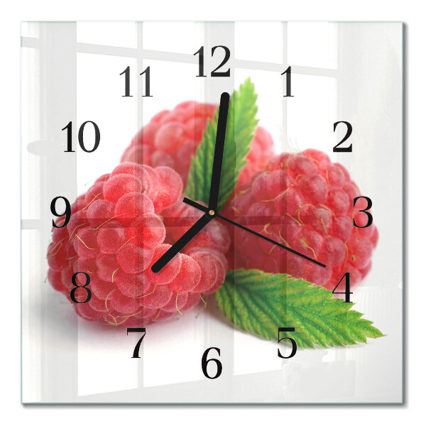 Quadrato orologio in vetro decorativo Lamponi