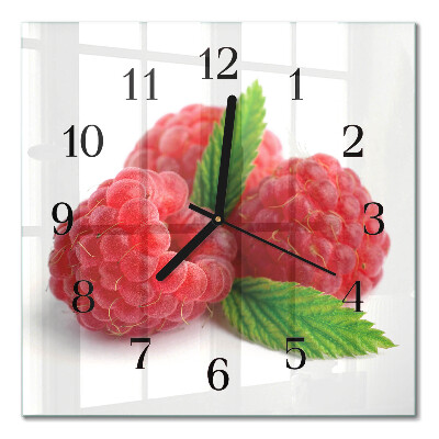 Quadrato orologio in vetro decorativo Lamponi