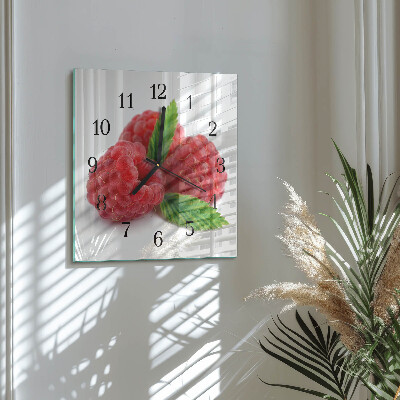 Quadrato orologio in vetro decorativo Lamponi