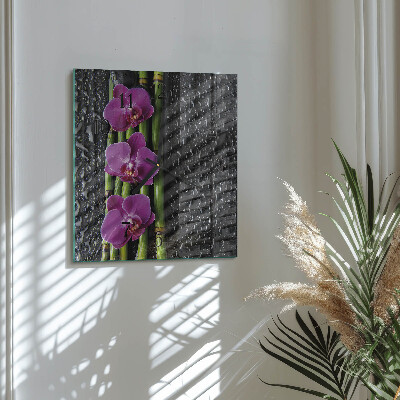 Quadrato orologio da parete Orchidea