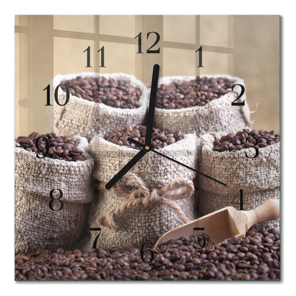 Orologio quadrato Chicchi di caffè