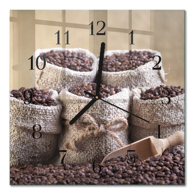 Orologio quadrato Chicchi di caffè