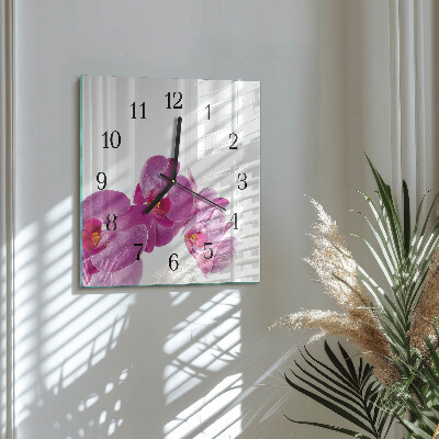 Quadrato orologio da parete Orchidea