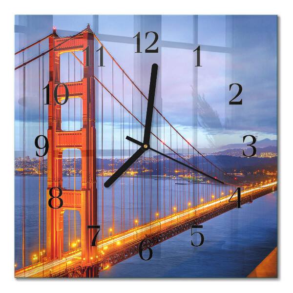 Quadrato orologio in vetro decorativo Porta d'oro