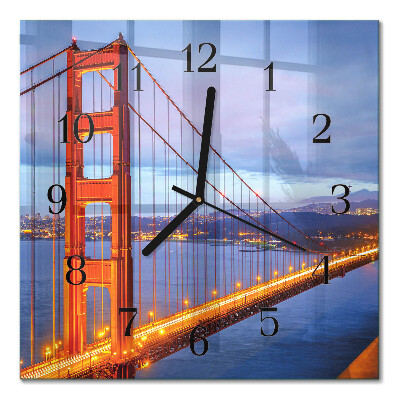 Quadrato orologio in vetro decorativo Porta d'oro