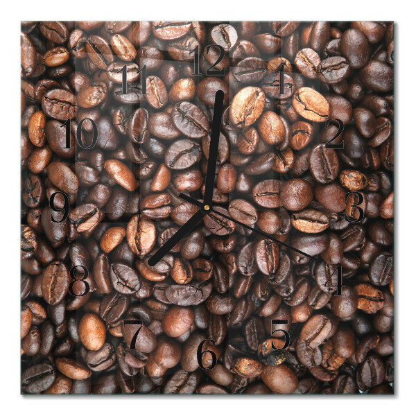 Orologio quadrato in vetro Chicchi di caffè