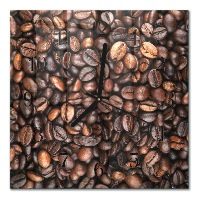 Orologio quadrato in vetro Chicchi di caffè
