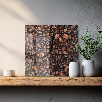 Orologio quadrato in vetro Chicchi di caffè