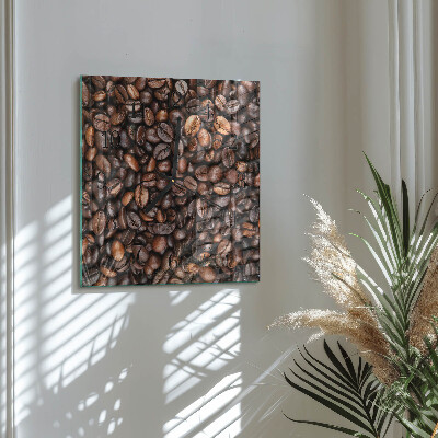 Orologio quadrato in vetro Chicchi di caffè