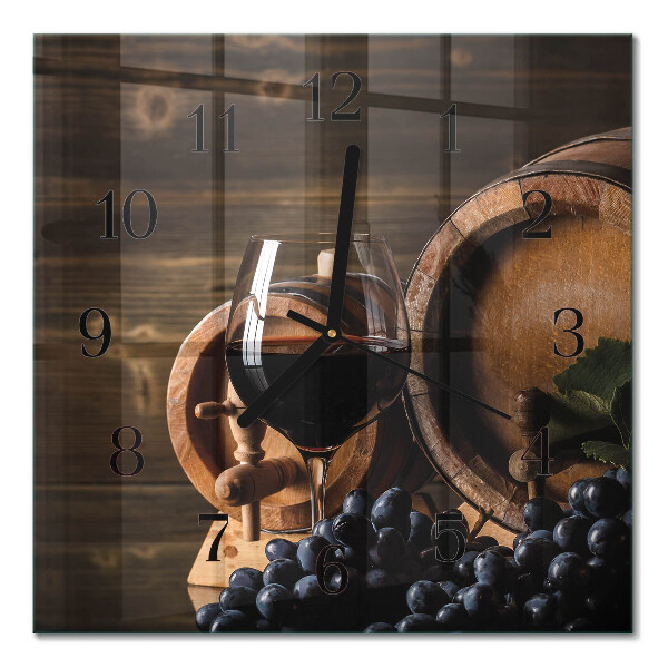 Orologio quadrato in vetro Una botte di vino