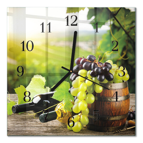 Quadrato orologio da parete Vino d'uva
