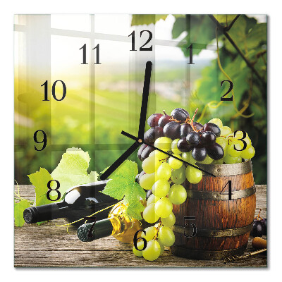 Quadrato orologio da parete Vino d'uva