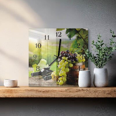 Quadrato orologio da parete Vino d'uva