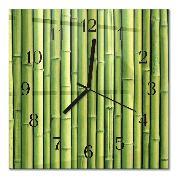Quadrato orologio da parete Bambù