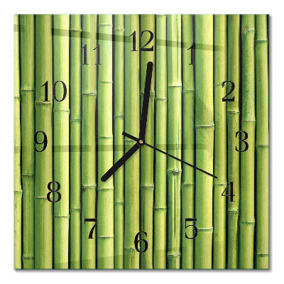 Quadrato orologio da parete Bambù