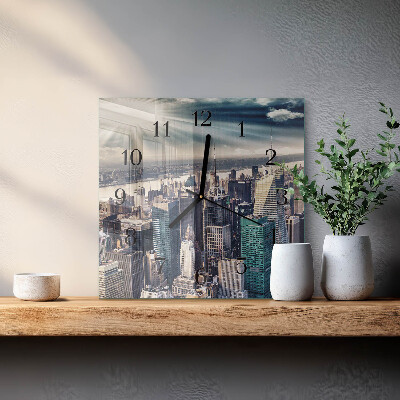 Quadrato orologio in vetro decorativo Città