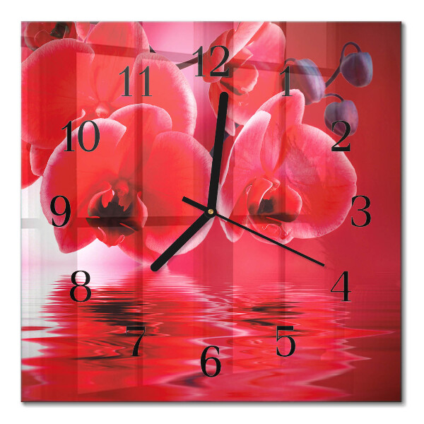 Orologio quadrato in vetro Orchidea