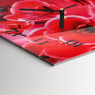 Orologio quadrato in vetro Orchidea