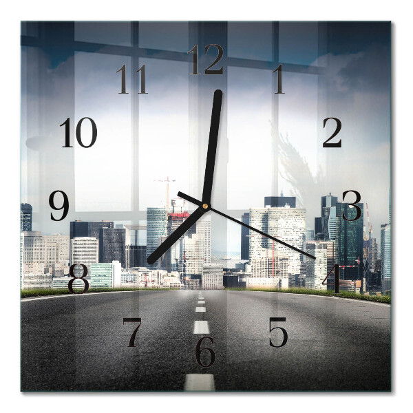 Quadrato orologio da parete Strada per la città