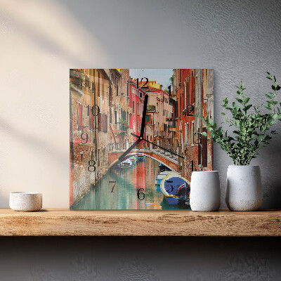 Quadrato orologio in vetro decorativo Venezia