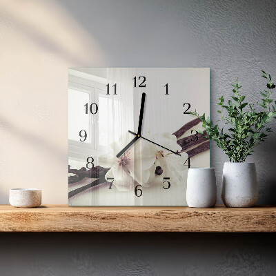Orologio quadrato in vetro Vaniglia