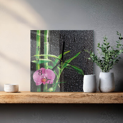 Quadrato orologio in vetro decorativo Vasca idromassaggio in bambù