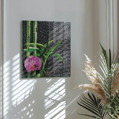 Quadrato orologio in vetro decorativo Vasca idromassaggio in bambù