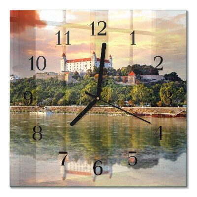 Quadrato orologio da parete Castello sul fiume