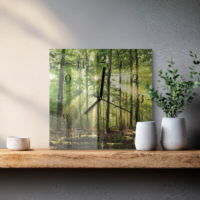 Quadrato orologio da parete Natura della foresta