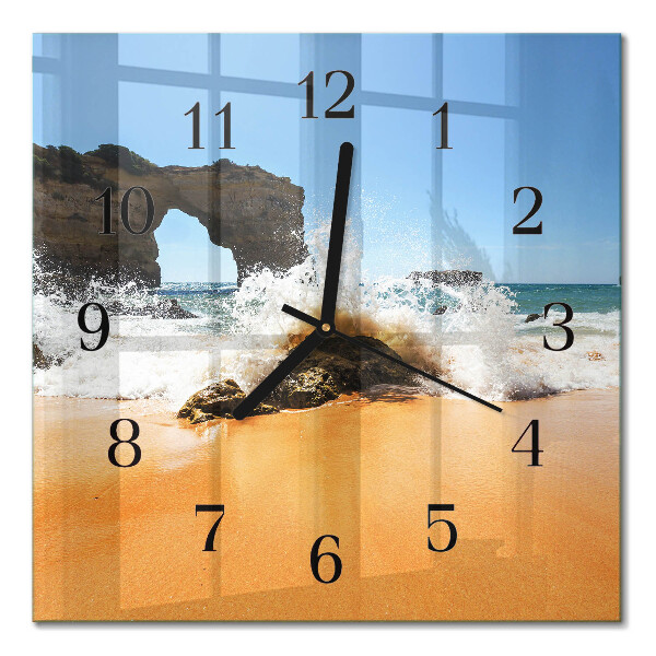 Quadrato orologio in vetro decorativo Spiaggia
