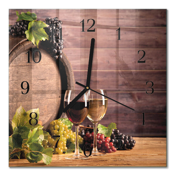 Quadrato orologio in vetro decorativo Uva