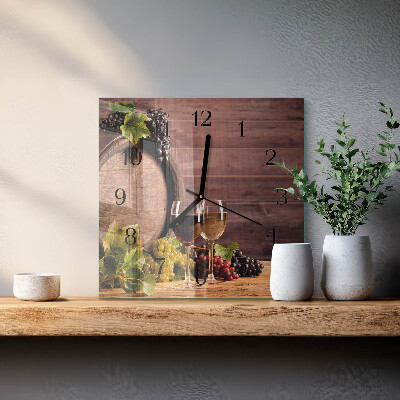 Quadrato orologio in vetro decorativo Uva