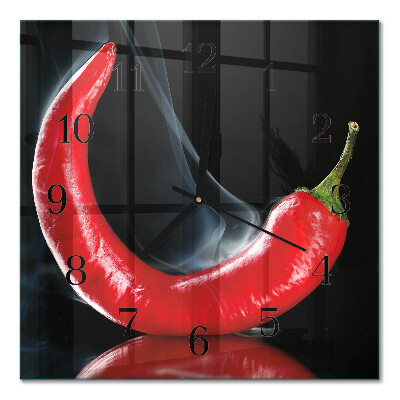 Orologio quadrato in vetro Peperoncino