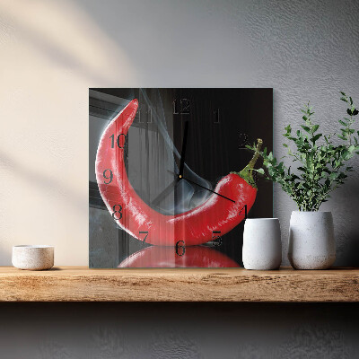Orologio quadrato in vetro Peperoncino