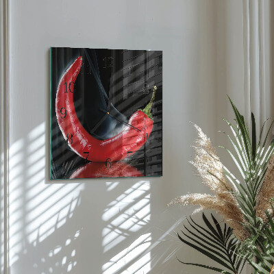 Orologio quadrato in vetro Peperoncino