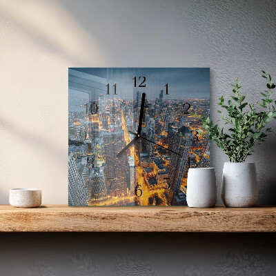 Quadrato orologio da parete Città notturna